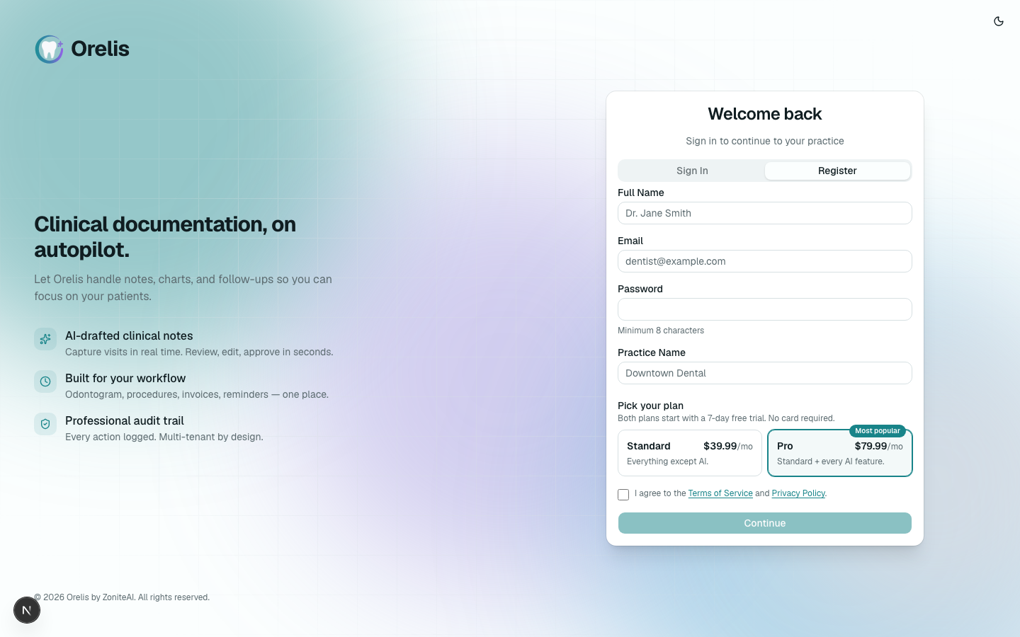 Two-phase signup form with the 6-digit verification code step.